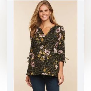 MOTHERHOOD MATERNITY Floral Peasant Blouse Sz‎ sm
